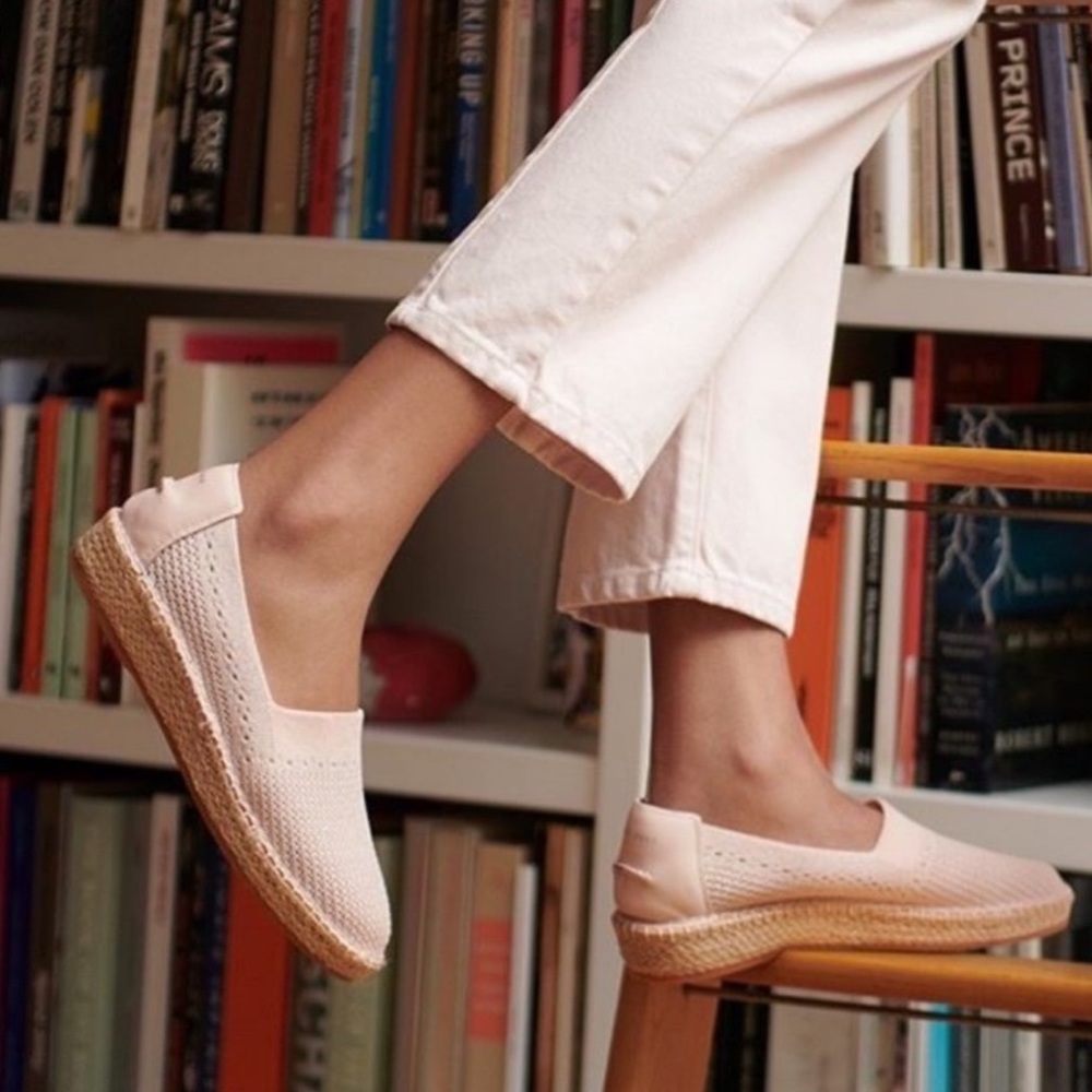 Cole Haan Blush Knit Espadrille Slip-On Wedges